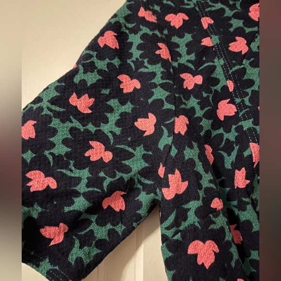 Boden Forest & Navy Floral Louise Textured Midi Sheath Dress US6R - Picture 6 of 12